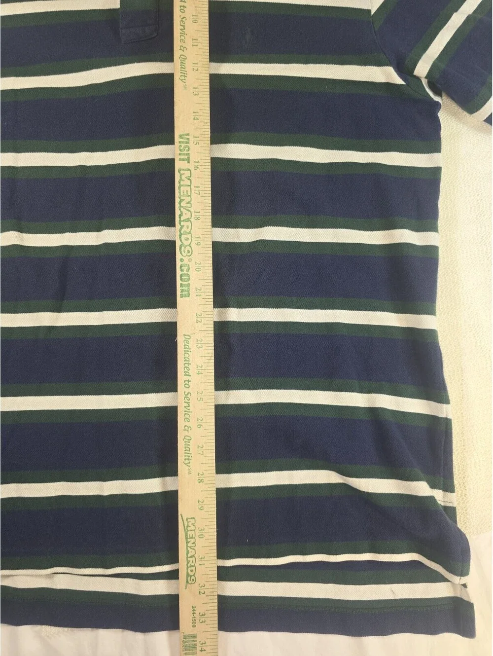 Vintage Polo Ralph Lauren Striped Polo Shirt XXL Blue Green White Cotton